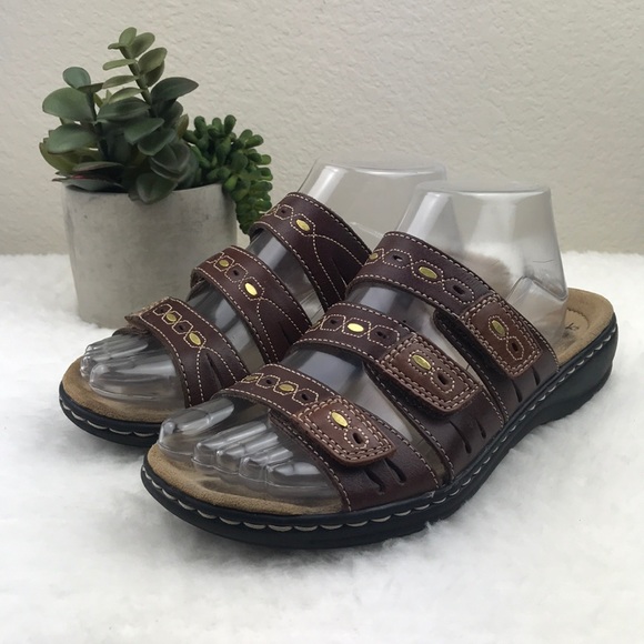 Clark’s Brown Leather Sandals 7.5W - Picture 2 of 8